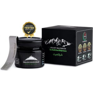 Jar of shilajit resin